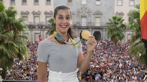 Carolina Marín recibe el homenaje de Huelva tras su oro olímpico en Río de Janeiro