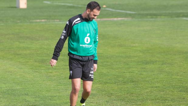 Deivid, en un entrenamiento del Córdoba CF