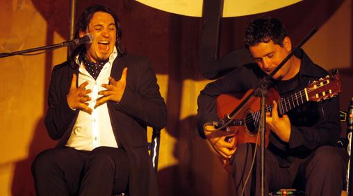 El cantaor Antonio Mejías, durante un concierto