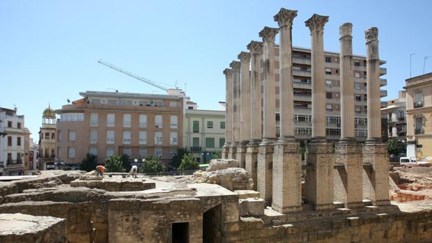 Imagen de la últimas obras acometidas en el Templo Romano anexo al Ayuntamiento de la capital