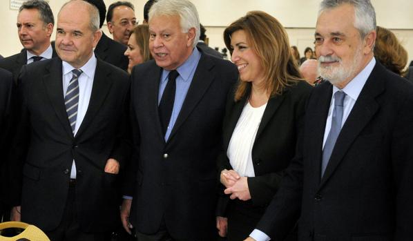 Manuel Chaves, Felipe González, Susana Díaz y José Antonio Griñán en la última ocasión en la que estuvieron juntos