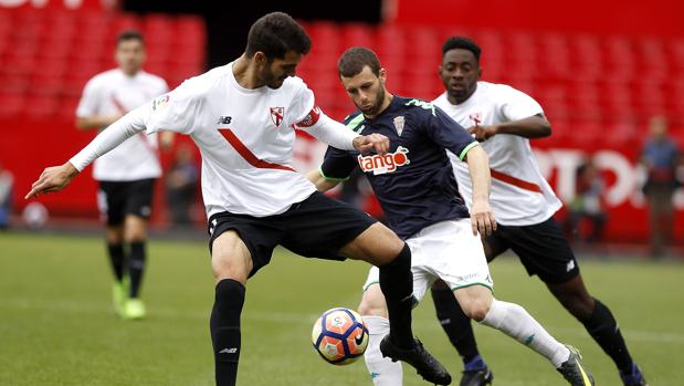 Rodri, en el Sevilla Atlético-Córdoba CF del domingo