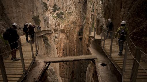 Visitantes en el Caminito del Rey en Málaga