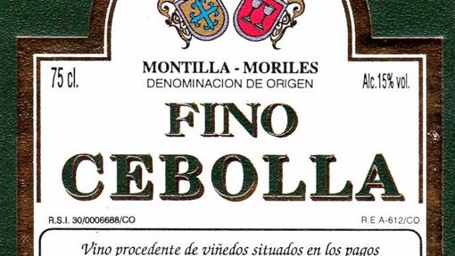 Etiqueta del vino fino Cebolla, presente en la Cata.