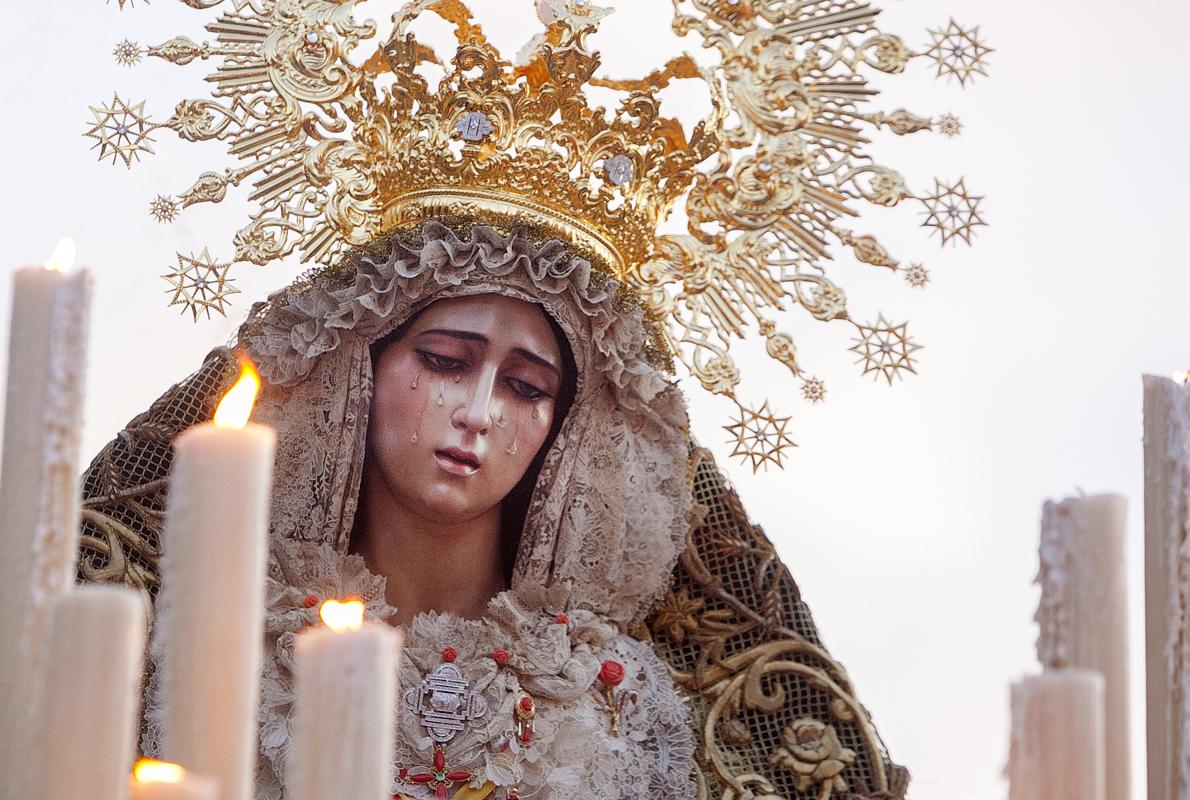 La Virgen de la O, durante su rosario vespertino del pasado año