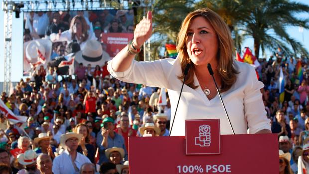 Susana Díaz durante su intervención en Sevilla