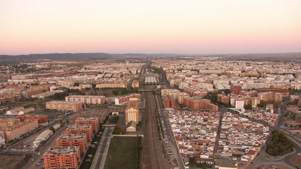 Vías de tren en la ciudad de Córdoba