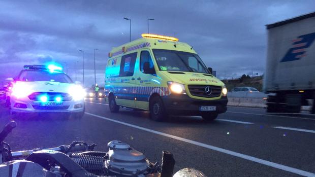 Una moto tras un accidente