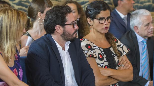 Teresa Rodríguez, este miércoles en el Pleno institucional del Parlamento que se celebró en el Real Alcázar