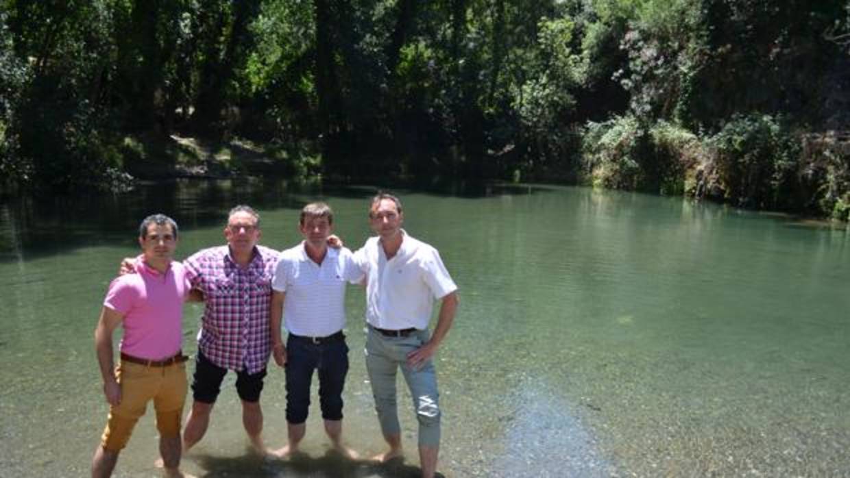 Miguel Ángel Herrera, alcalde de Genalguacil; Pedro Godino, de Gaucín; José Manuel López Gutiérrez de Algatocín y David Sánchez, de Jubrique