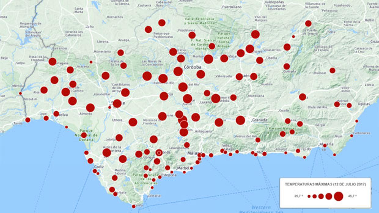 Hasta 48 grados marcaron algunos termómetros en Sevilla