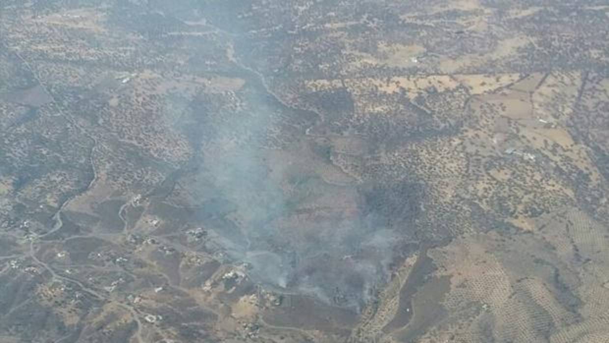 Imagen del estado del fuego en el término municipal de Pozoblanco