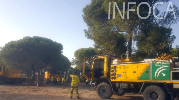 Un joven detenido por el incendio forestal, «intencionado», de Cartaya