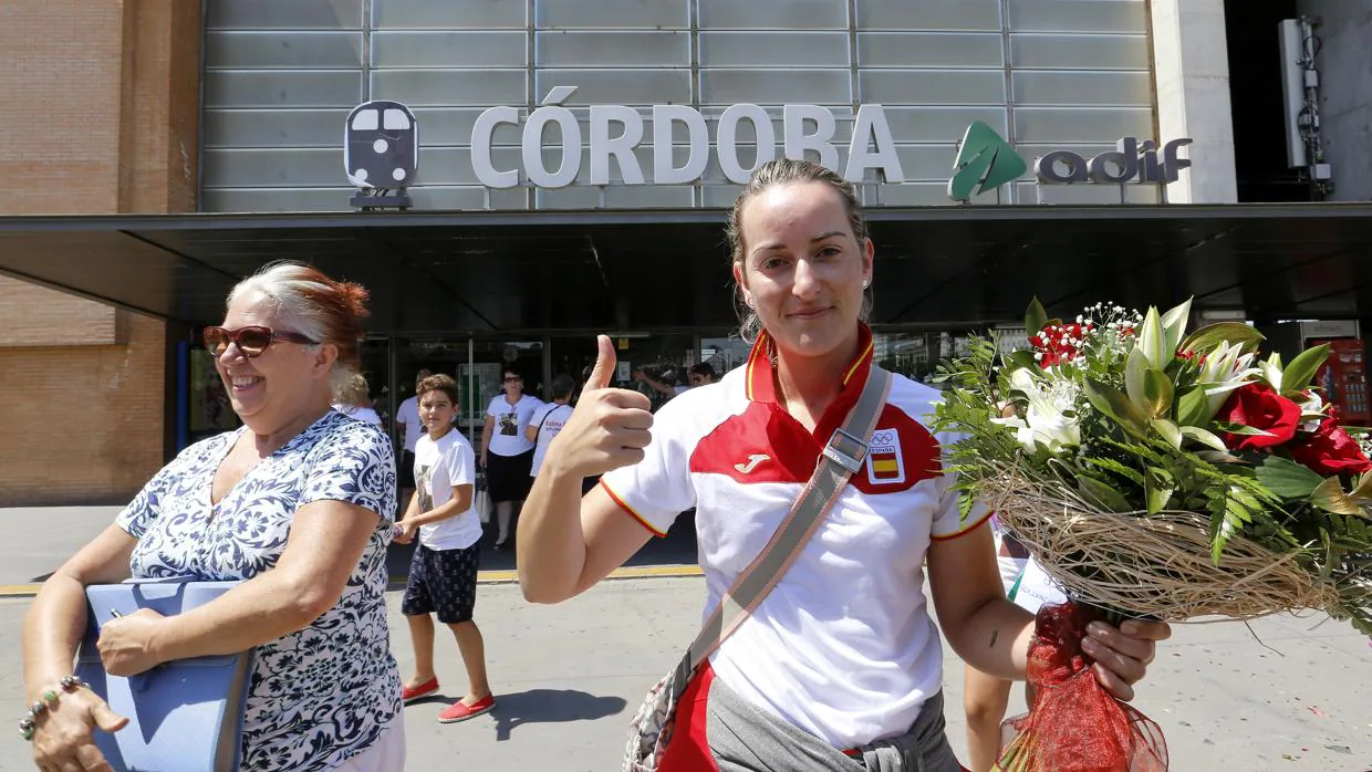 Fátima Gálvez, a su llegada a Córdoba de los Juegos Olímpicos de Río 2016