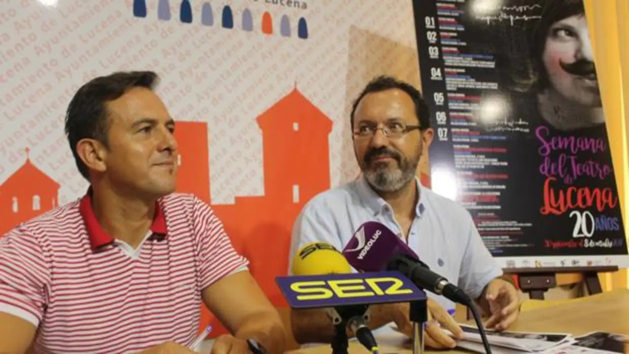 Manuel Lara y Antonio Bonilla, durante la presentación de la cita teatral