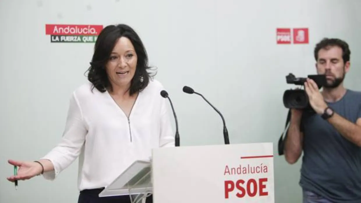 Rafaela Crespín, en la sede del PSOE en julio