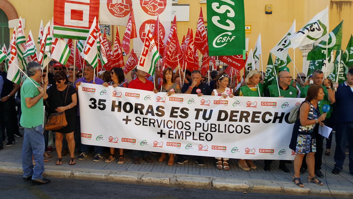 Protesta en Málaga por las 35 horas