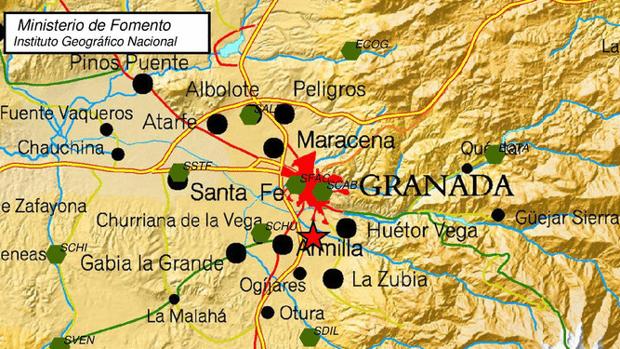 Sentido un terremoto de magnitud 2,8 en Armilla, Granada