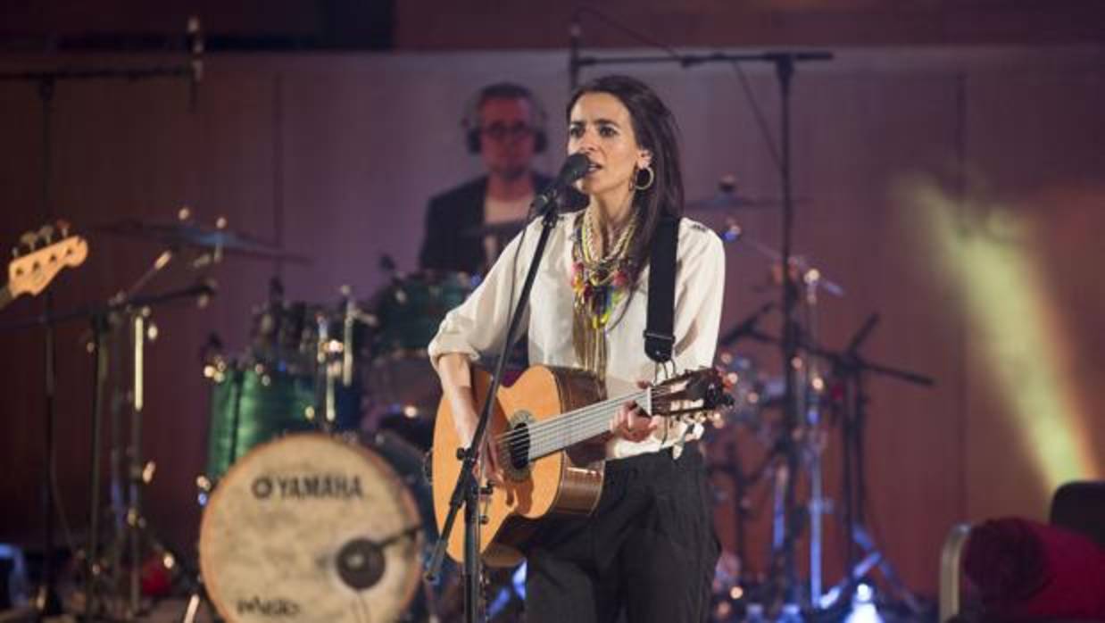 La cantante Bebe, durante un concierto reciente