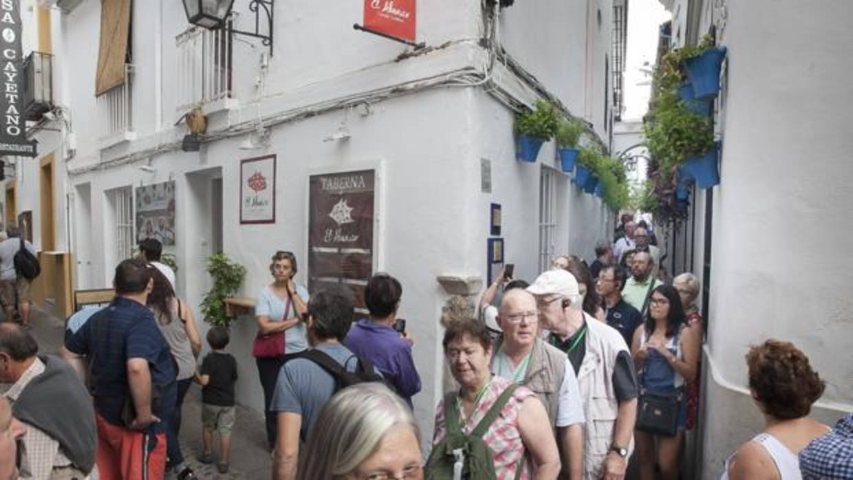 Participantes en la actividad en el casco histórico