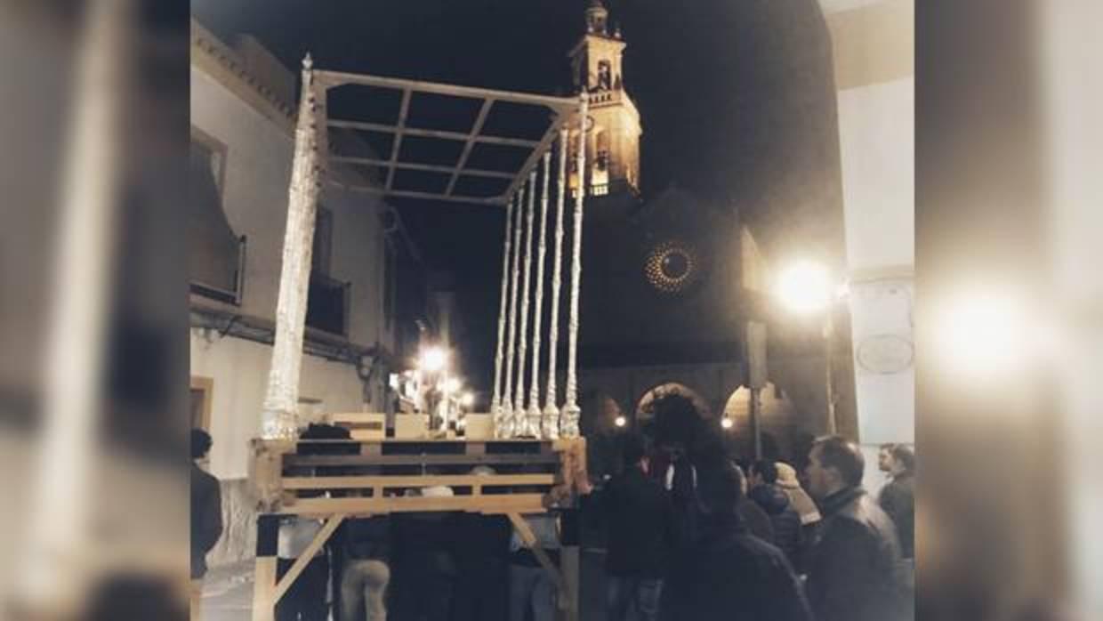 Prueba de la nueva parihuela de la Virgen del Mayor Dolor