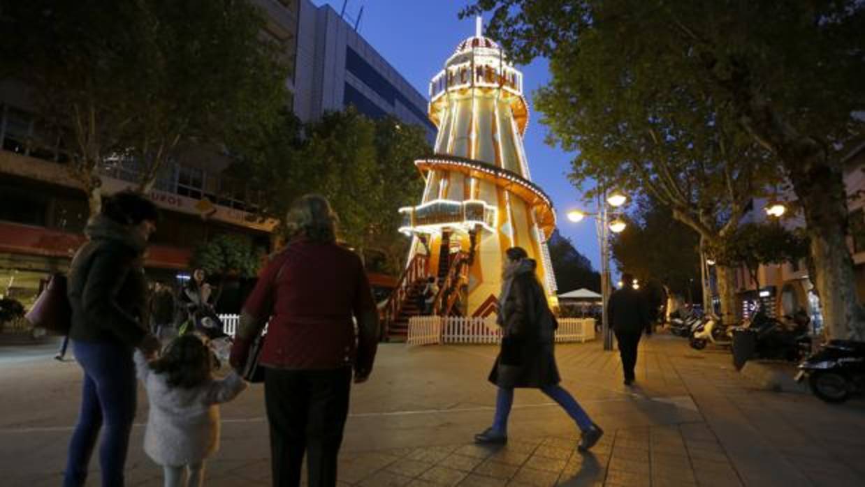 Imagen del «helter skelter» que ha montado Centro Córdoba en el bulevar de Gran Capitán