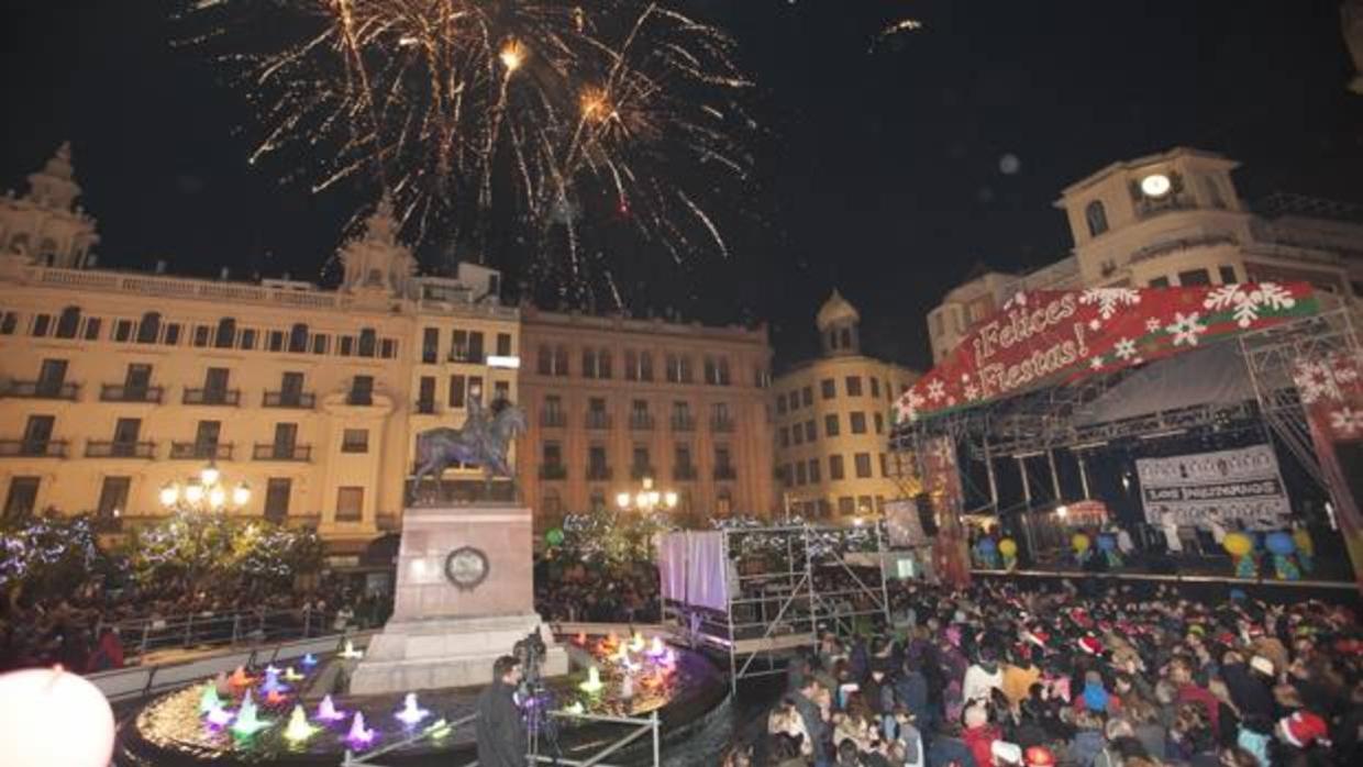 La Plaza de las Tendillas durante una fiesta de fin de año