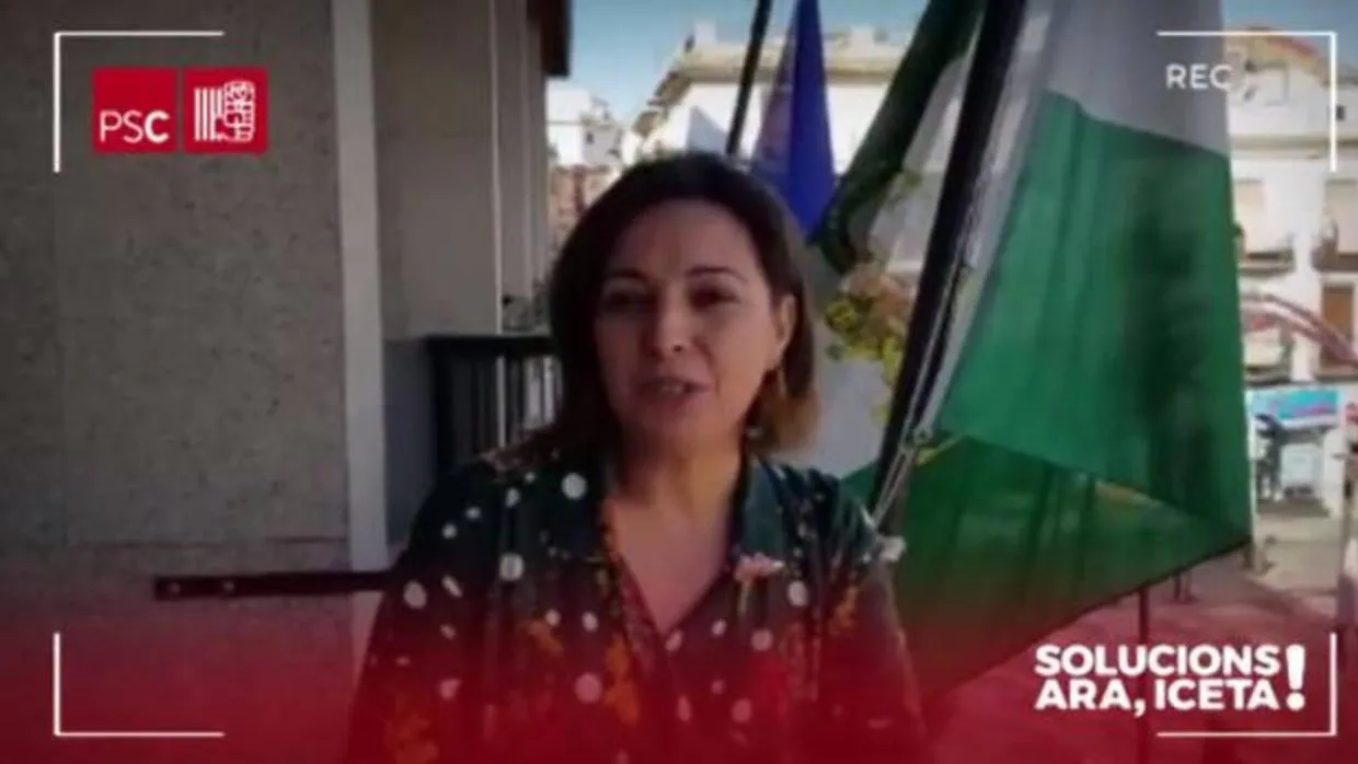 Captura del vídeo del PSC en el que aparece la alcaldesa