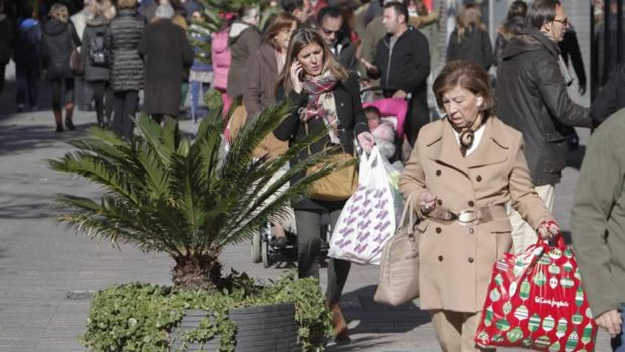 Ambiente de compras en el centro de Córdoba