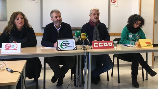 Representantes de UGT, Csif, CC.OO y Ustea