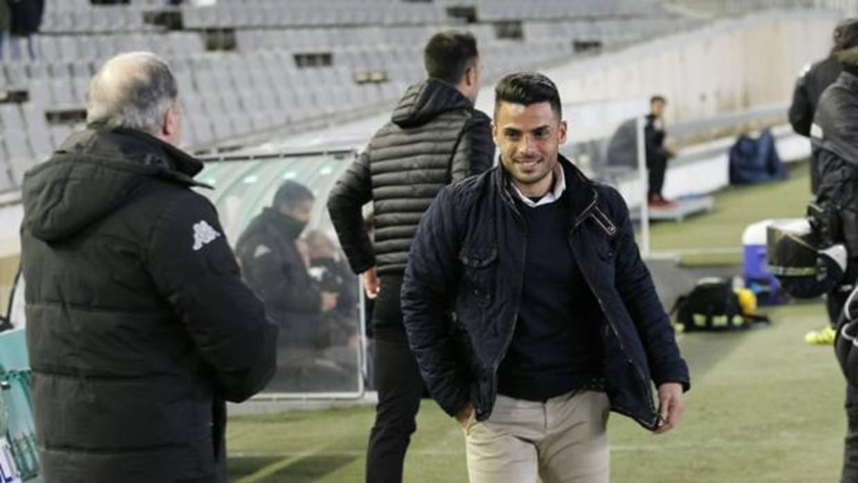 Jorge Romero antes de empezar el partido ante el Reus