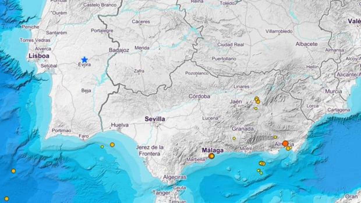 últimos terremotos en la zona sur según el Instituto Geográfico Nacional.