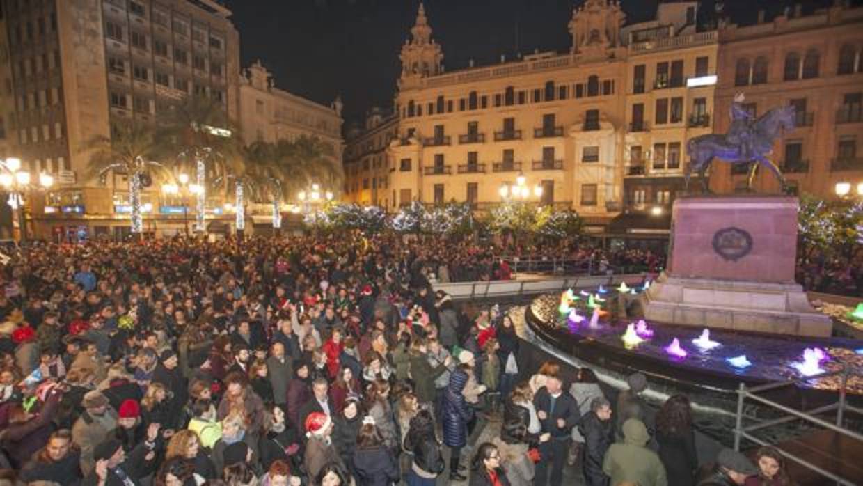 Celebración de fin de año en la plaza de Las Tendillas de Córdoba