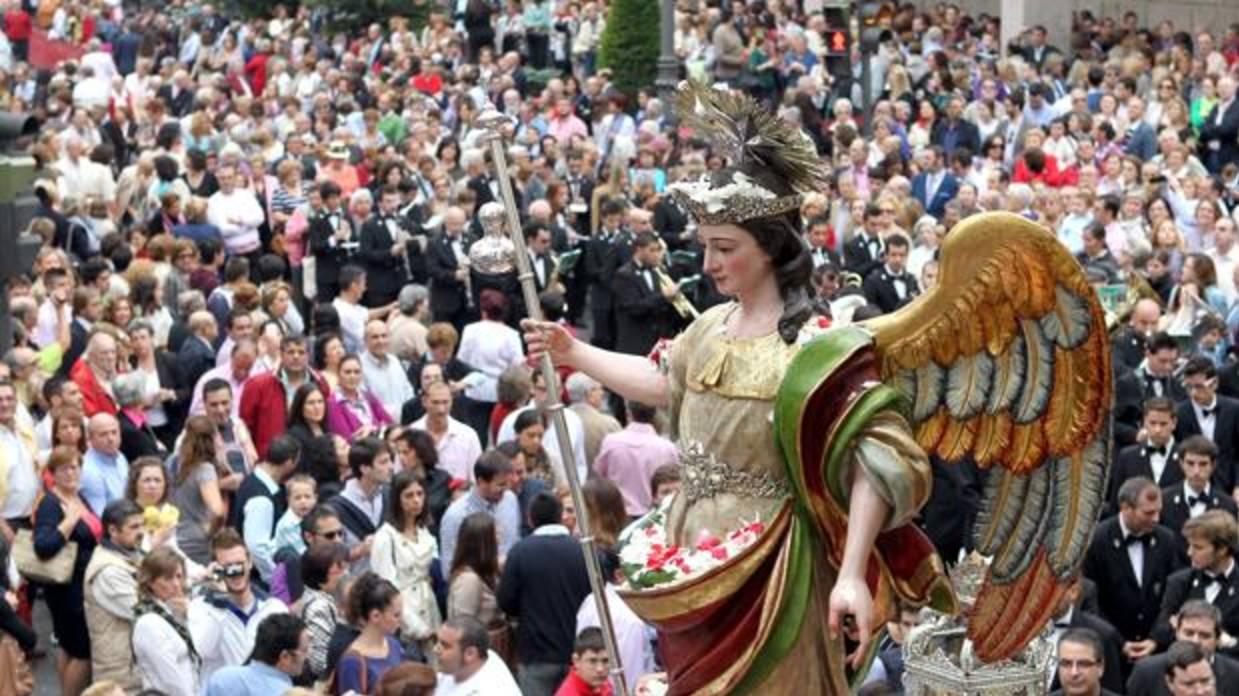 Procesión con San Rafael, en el año 2012