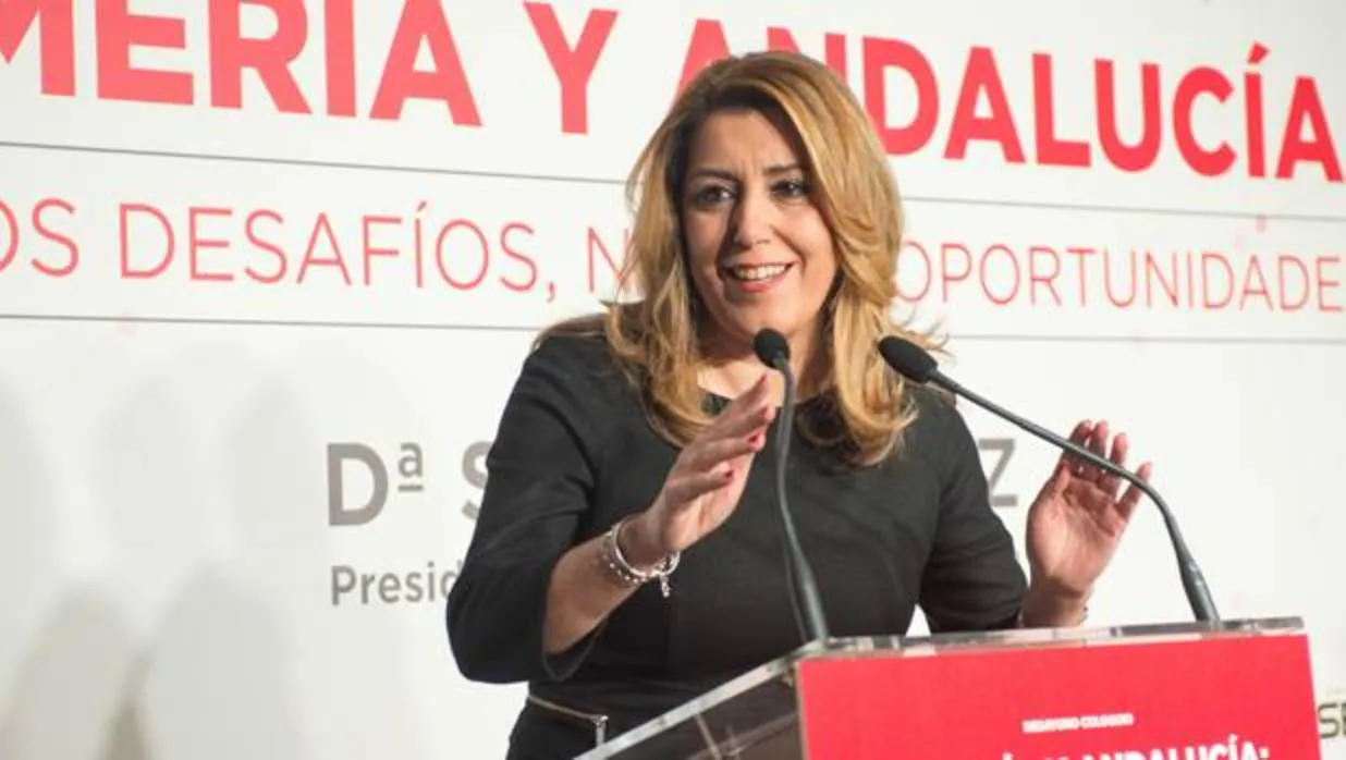 Susana Díaz durante su visita de este lunes a Almería