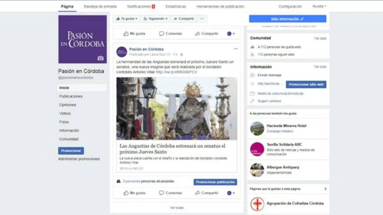 Página de Facebook de Pasión en Córdoba