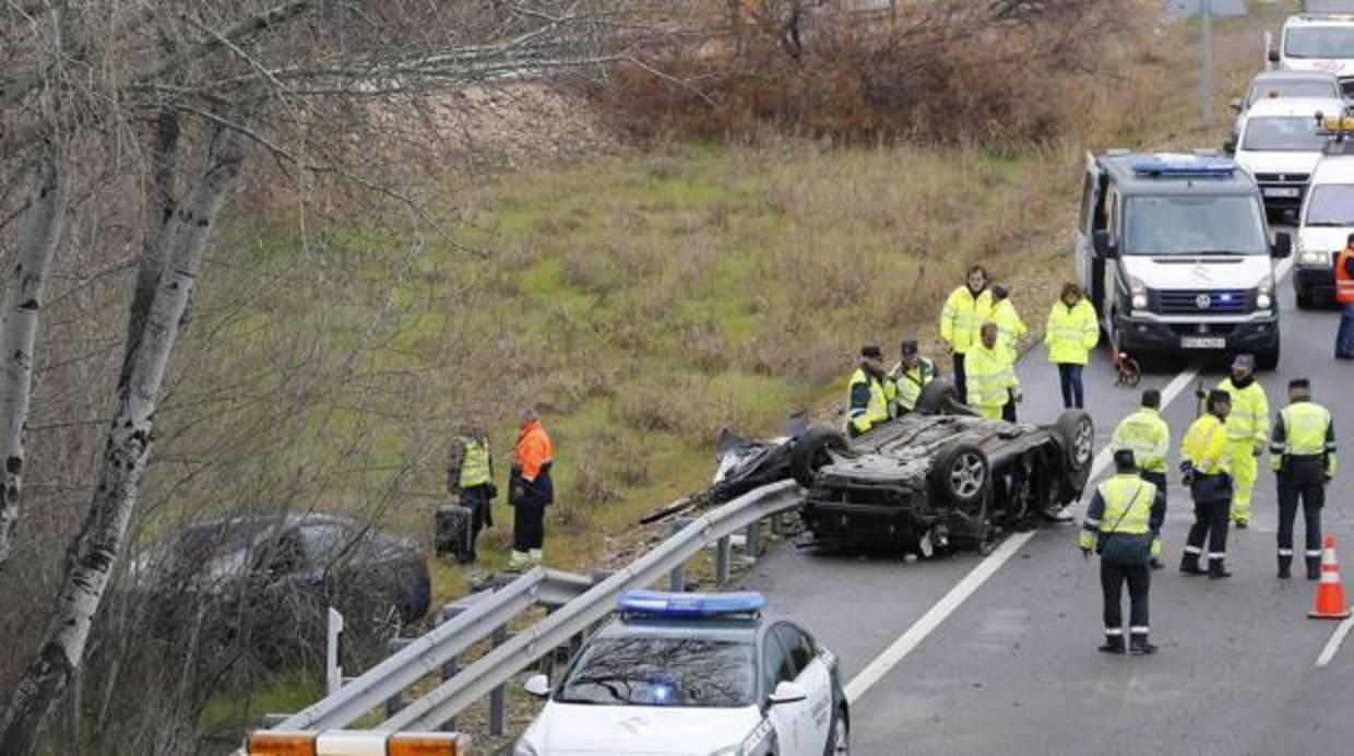 Vehículos implicados en el accidente mortal en la A-4 del pasado 5 de febrero