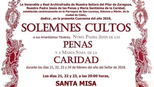 La agenda de la Cuaresma en Cádiz 2018