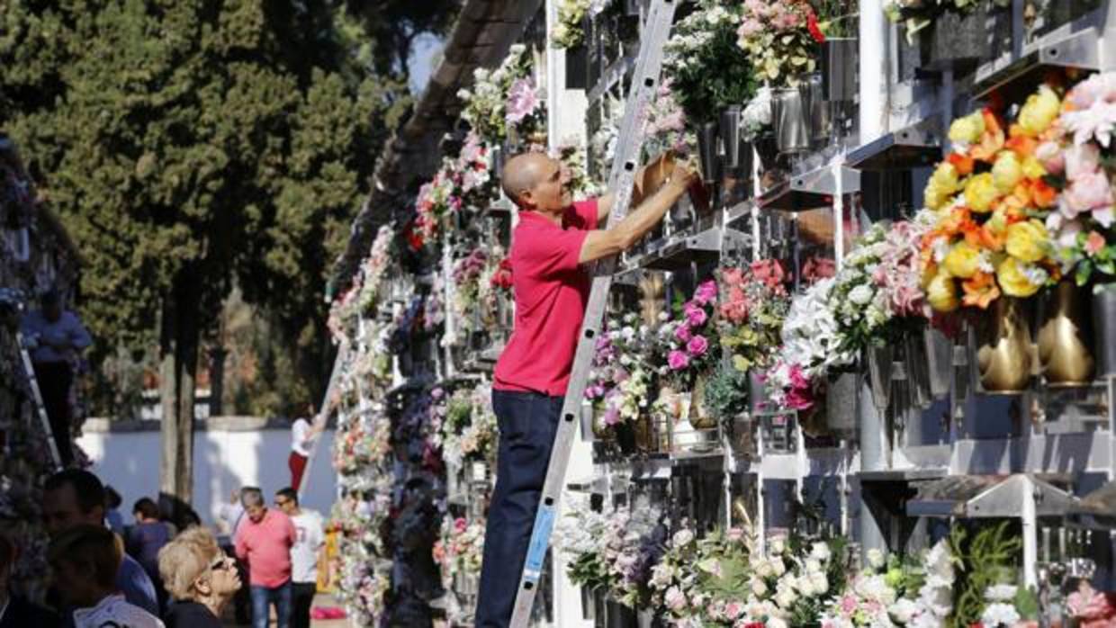 Arreglo de nichos en el cementerio de San Rafael