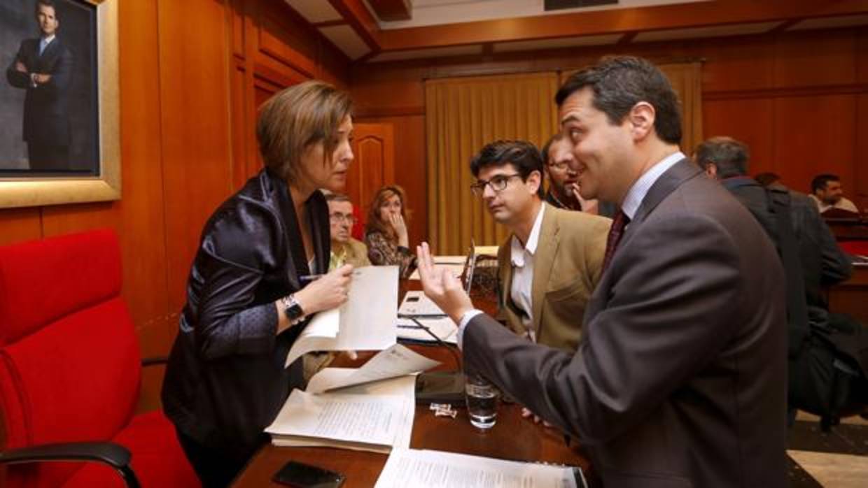 El portavoz del PP interpela a la alcaldesa en presencia de Pedro García en el salón de Plenos