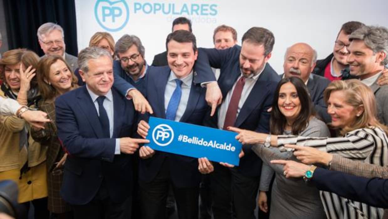 El candidato a la Alcaldía del PP, José María Bellido, durante el acto que ha protagonizado esta tarde