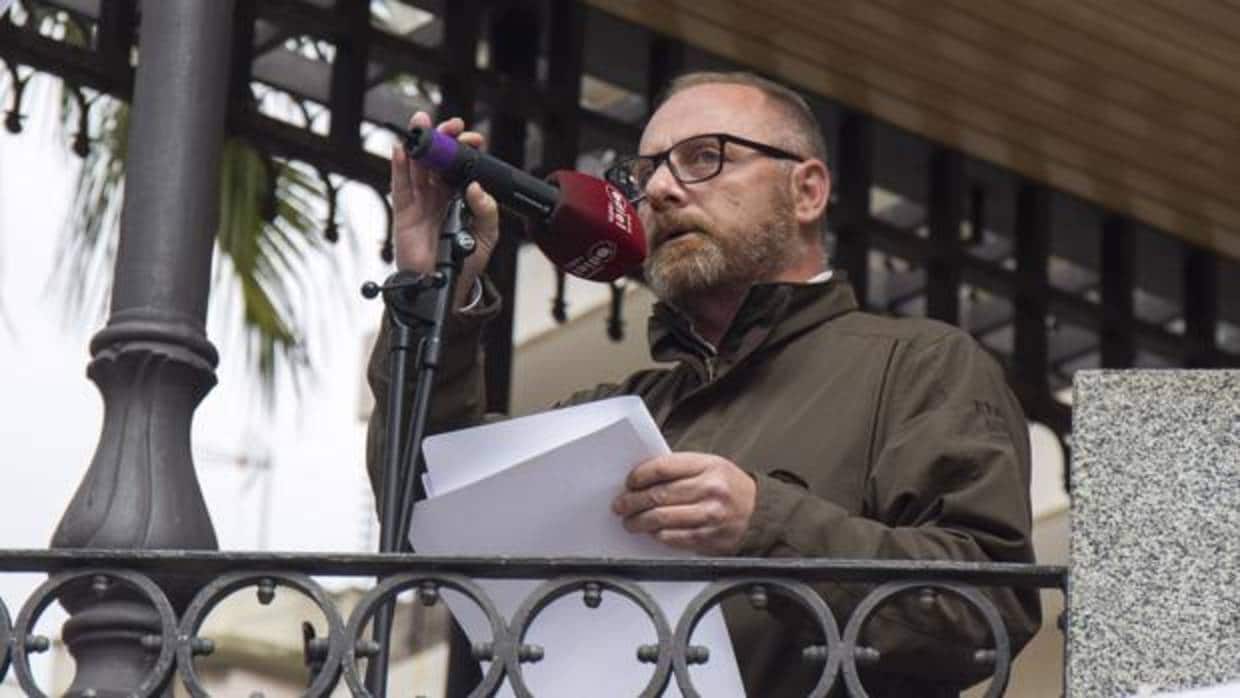 Antonio del Castillo, durante la concentración del domingo en Huelva