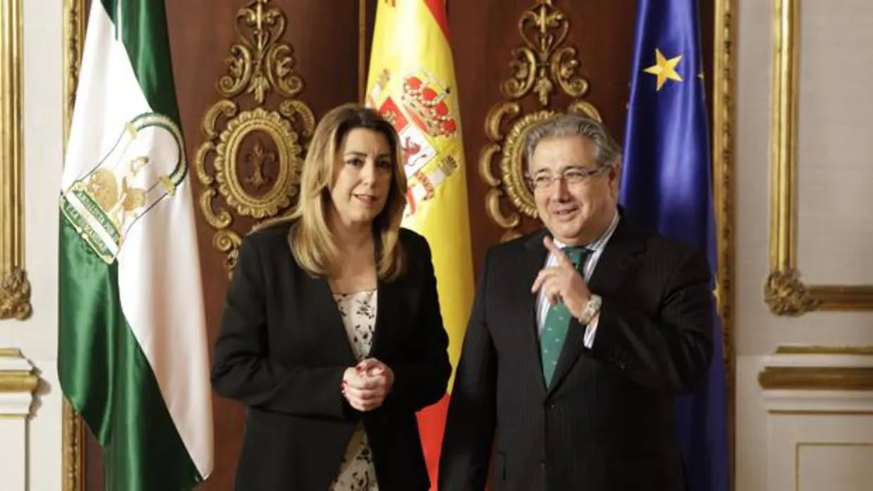 Suana Díaz y Juan Ignacio Zoido durante la reunión mantenida este lunes