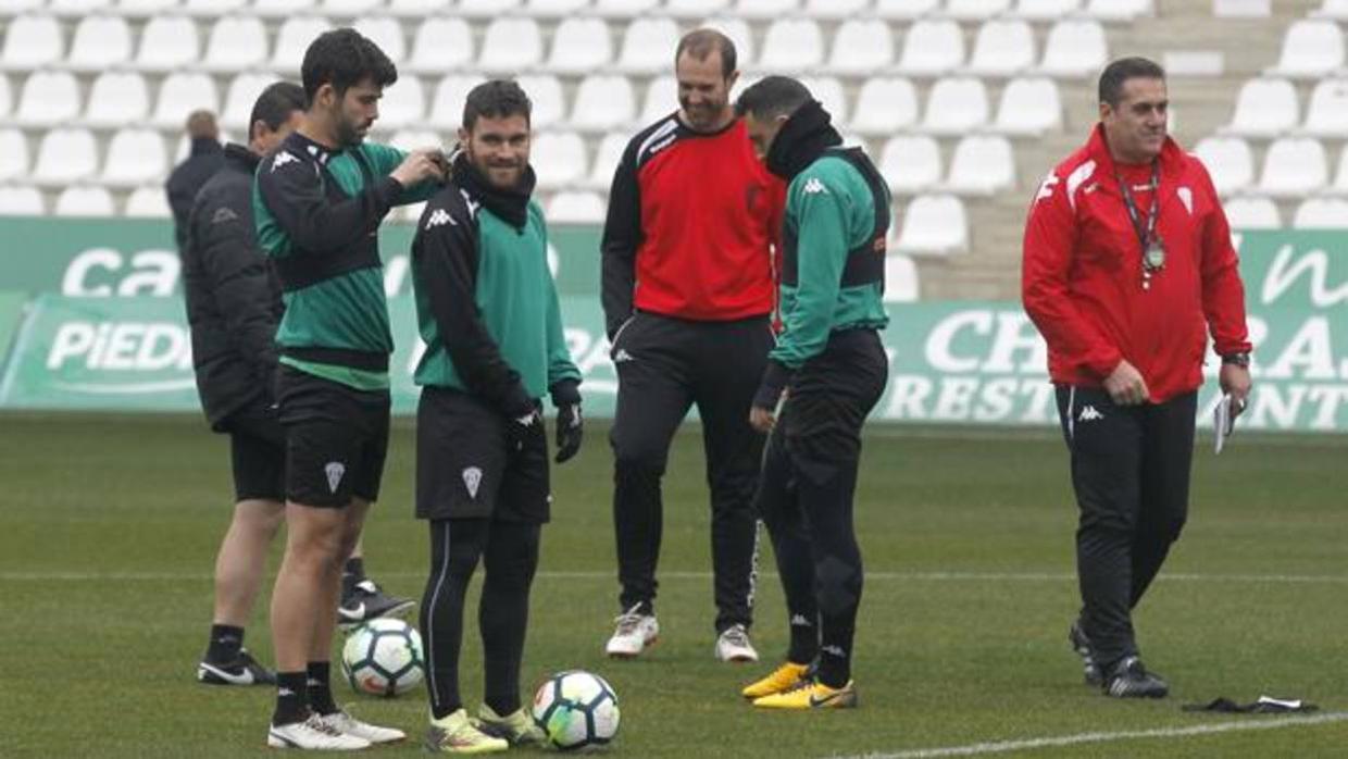 Javi Galán, en el entrenamiento en El Arcángel