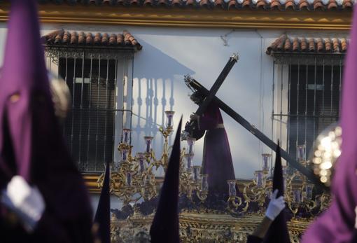 El Señor del Calvario, esta tarde durante su estación de penitencia