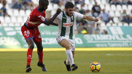 Javi Galán, en el último partido ante el Numancia