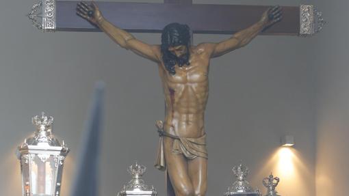 Cristo de la Clemencia, en el local de salida