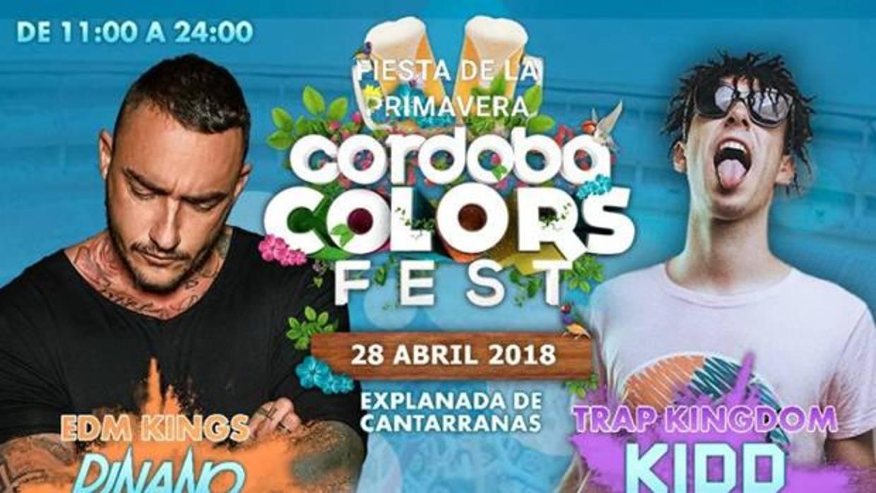 Cartel anunciador de la Fiesta Córdoba Color Fest en redes sociales