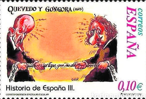 Un sello de Gallego y Rey con ambos personajes