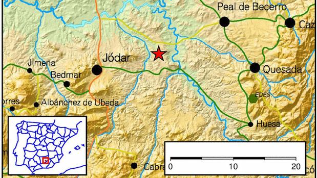 Otro terremoto en Jódar, Jaén, un mes después de registrarse dos seísmos de magnitud 4